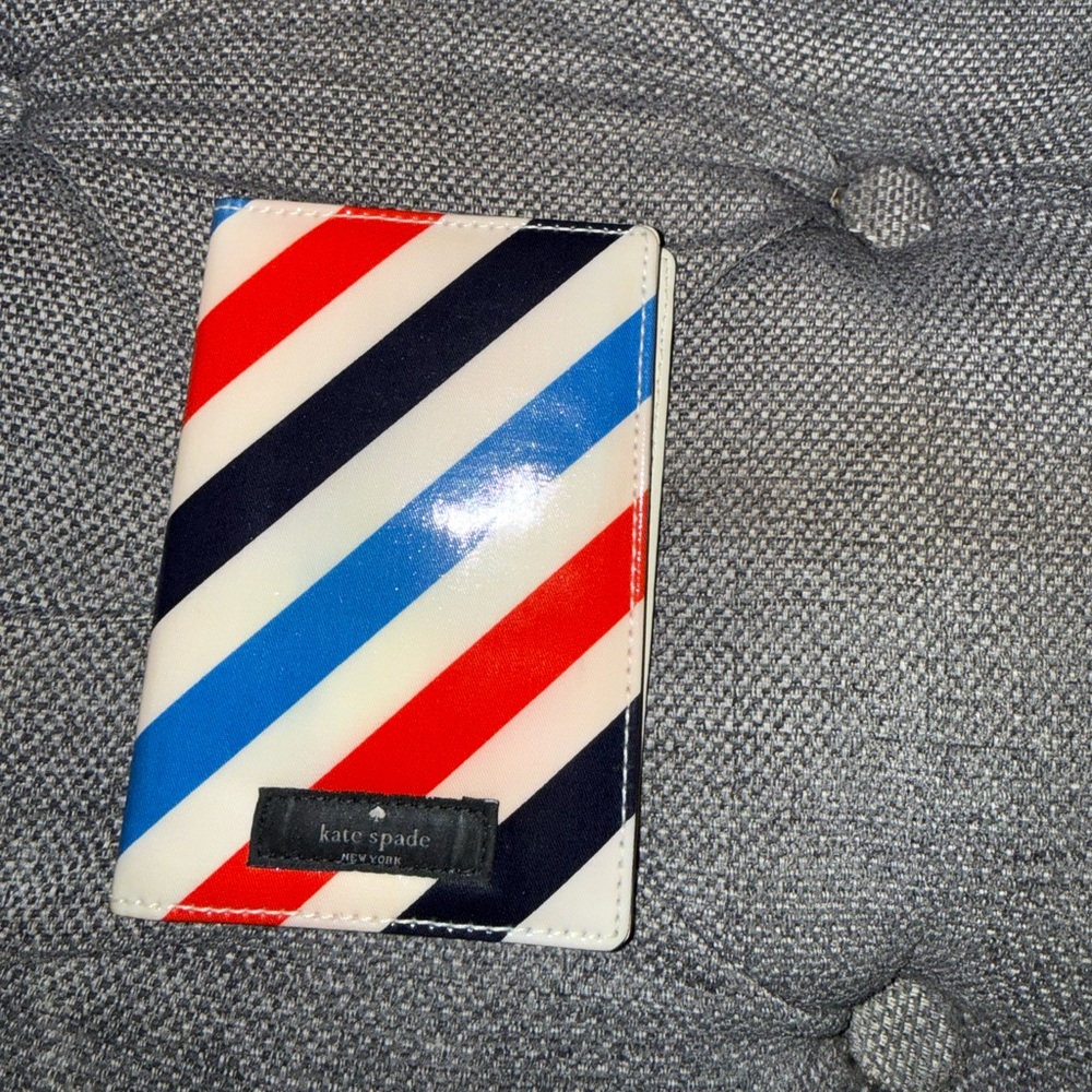 Kate Spade Striped Passport holder- Red, Blue, White